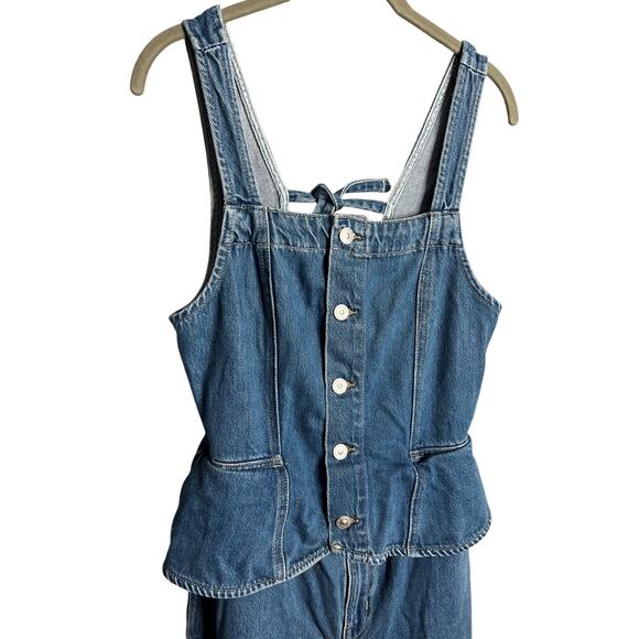 NEW Free People We The Free Hazel Denim Jumpsuit Size Small Vacation Mode Blue - Picture 6 of 10